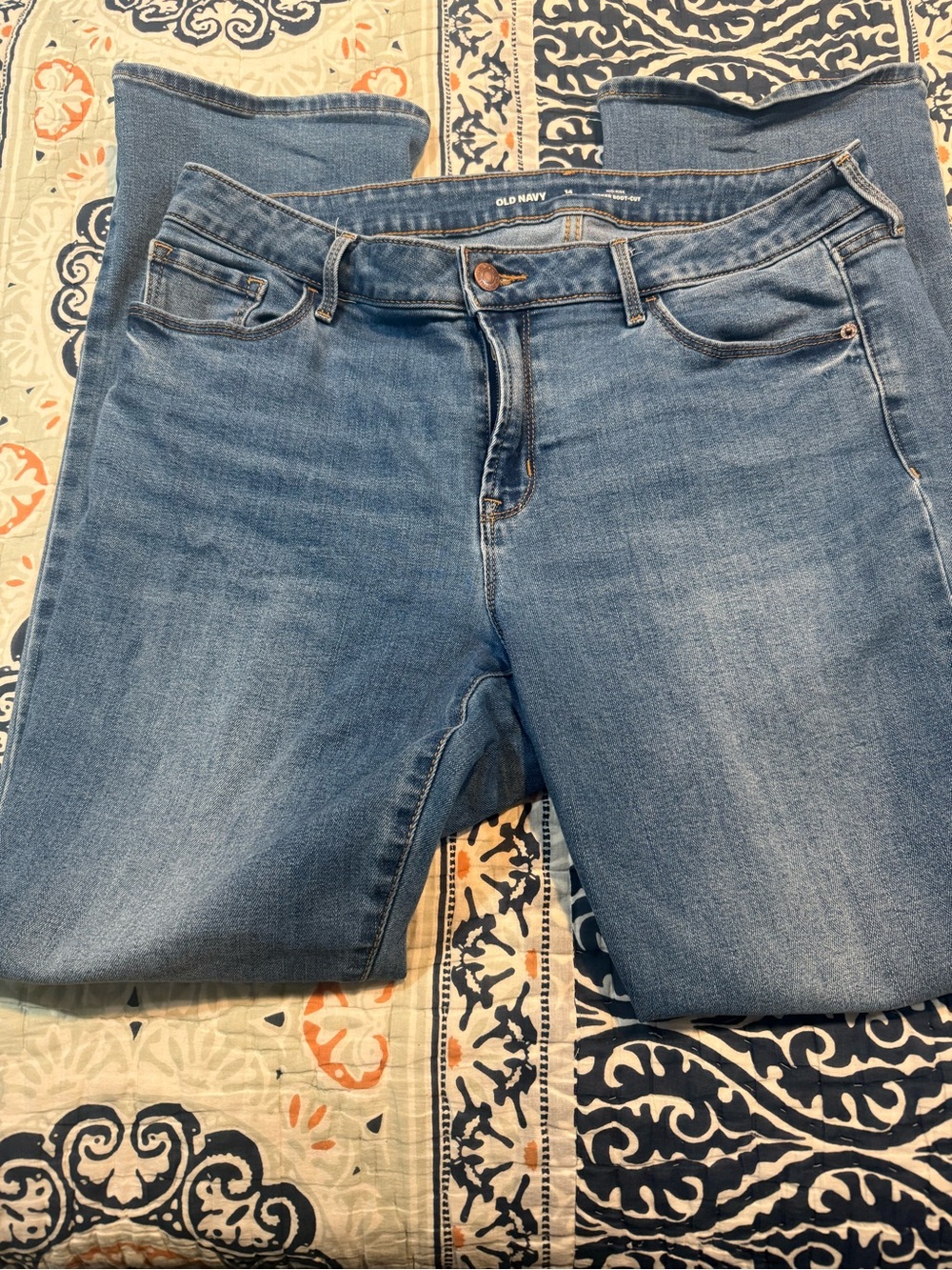 Old Navy Mid rise Kicker Boot Cut jeans.  Size 14 short.  EUC.